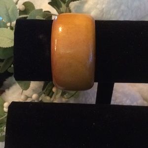 Amber brownish edges plastic cuff Bracelet